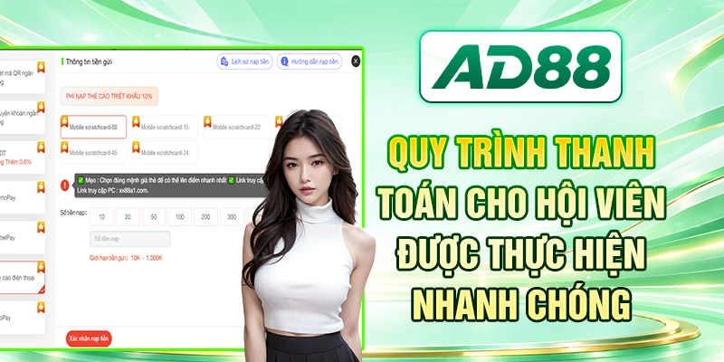 Quy trình thanh toán cho hội viên được thực hiện nhanh chóng